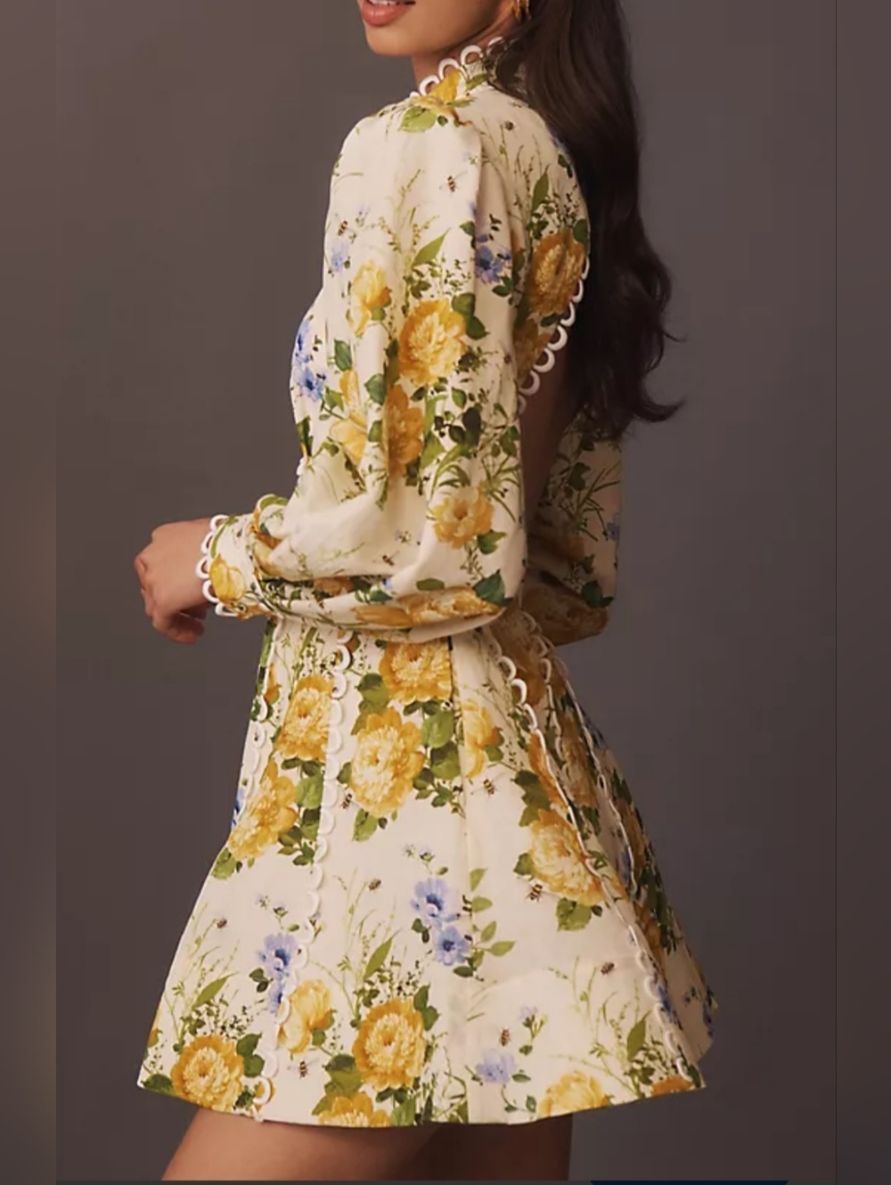 Anthropologie BHLDN Kali Mini Dress. Silk Linen Blend - Picture 4 of 8